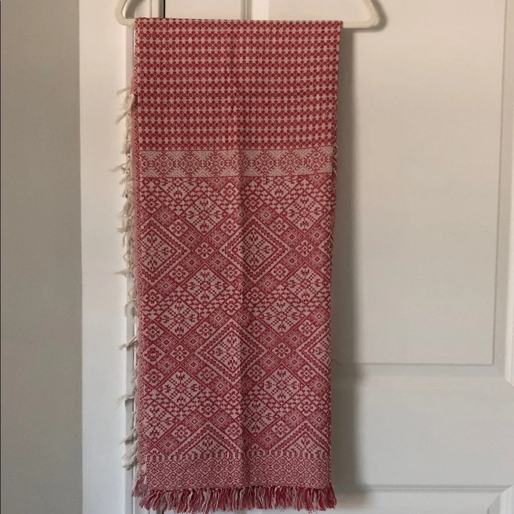 NEW Madewell Red Patterned Throw Scarf
